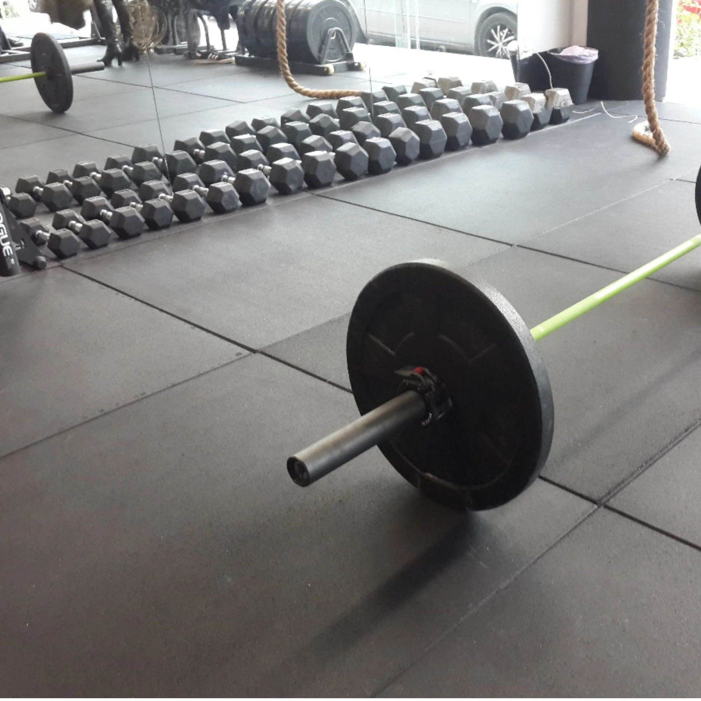 Flatline PRO Black Rubber Gym Flooring – 1m x 1m x 15mm
