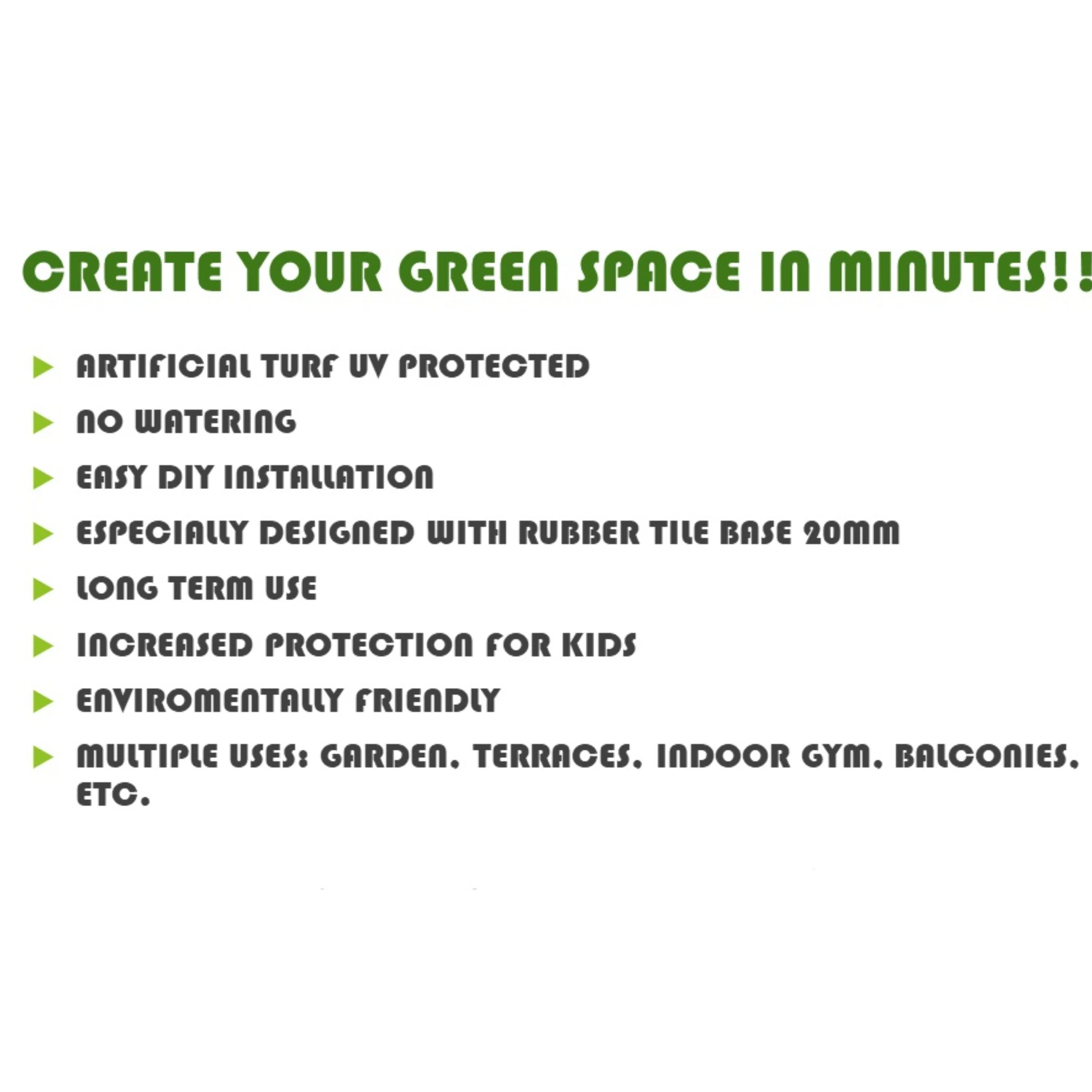 Artificial Grass topped rubber garden floor tiles 2nd edition (Active) 15mm sbr+ 25mm artificial turf - Image 6